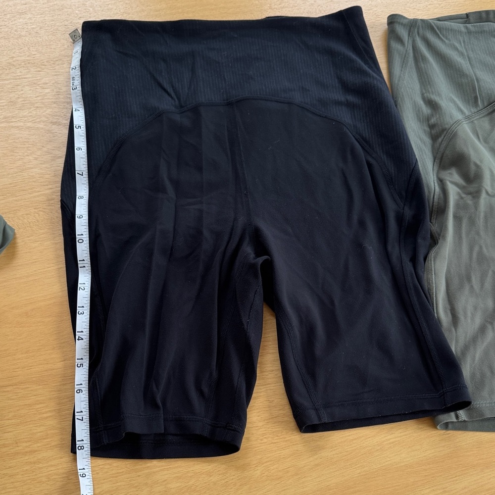lululemon athletica High-Rise Biker Shorts in Black and Olive - Picture 2 of 6
